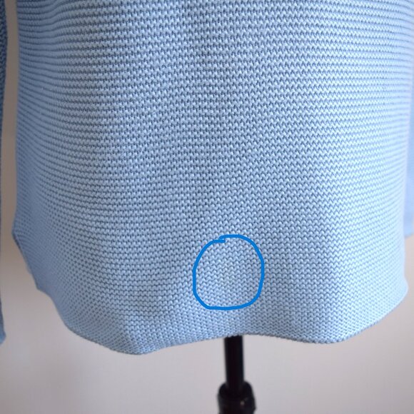 Knit Oversized Ocean Blue Crewneck Sweater - Picture 3 of 8